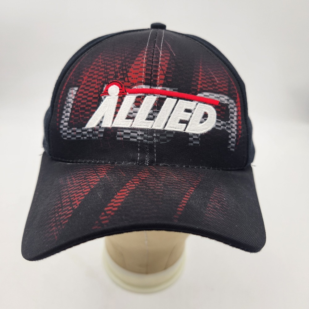 Graffiti Allied Racing Logo‎ Hat Black Red Checkered Baseball Cap Made in USA